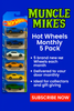 Hot Wheels 5 Pack Club Monthly Box: 5 Brand New Hot Wheels in the Package Each Month!