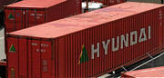 HYUNDAI (early) 40' Std. Height 2-P-44-P-2 'Square Corrugated' side containers JTC # (405557) exact product view 4