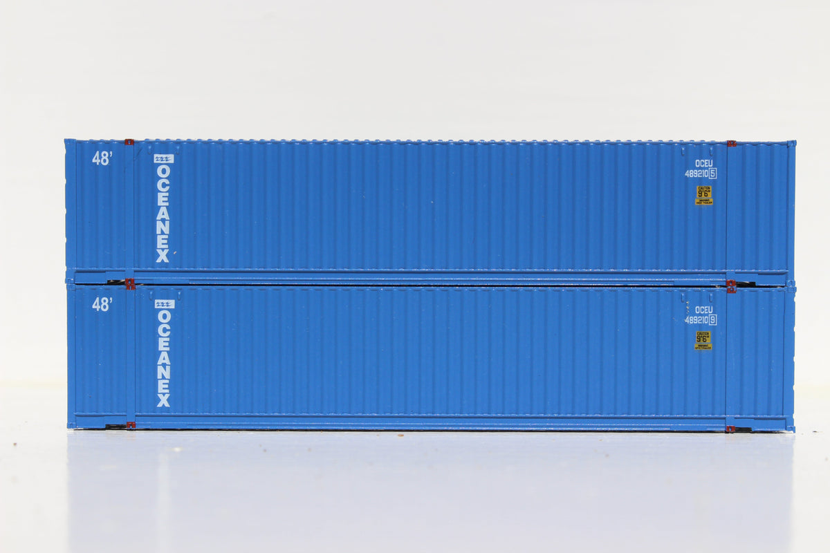 OCEANEX 48' HC 3-42-3 corrugated containers with Magnetic system, FIRST TIME IN N SCALE. JTC # (485013) exact product view 1