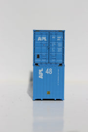 APL 48' HC (vertical logo, faded paint) 3-42-3 corrugated containers with Magnetic system, FIRST TIME IN N SCALE. JTC # (485015) exact product view 2