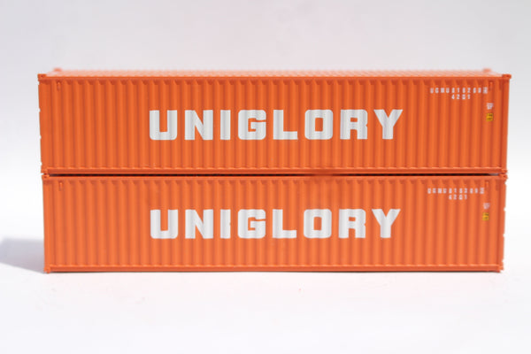 Uniglory (orange) Set #1, 40' Std. Height containers, Corrugated-side. JTC# (405360) exact product view 1