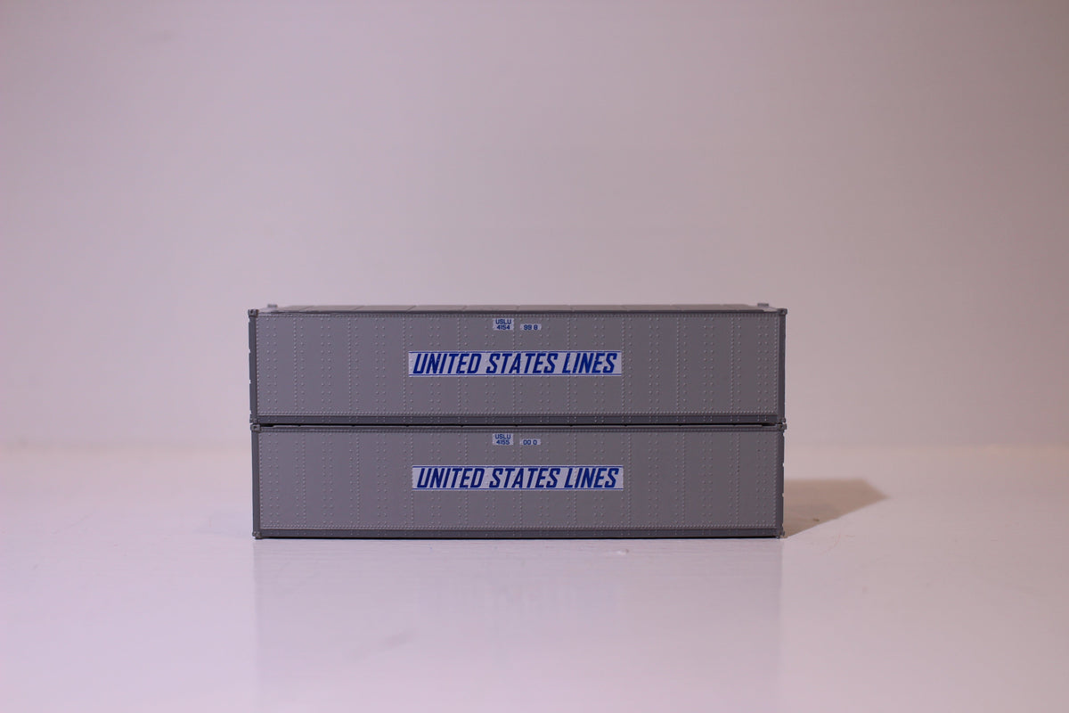 U.S. LINES 40' Standard height (8'6") Smooth-side containers . JTC # (405667) exact product view 1