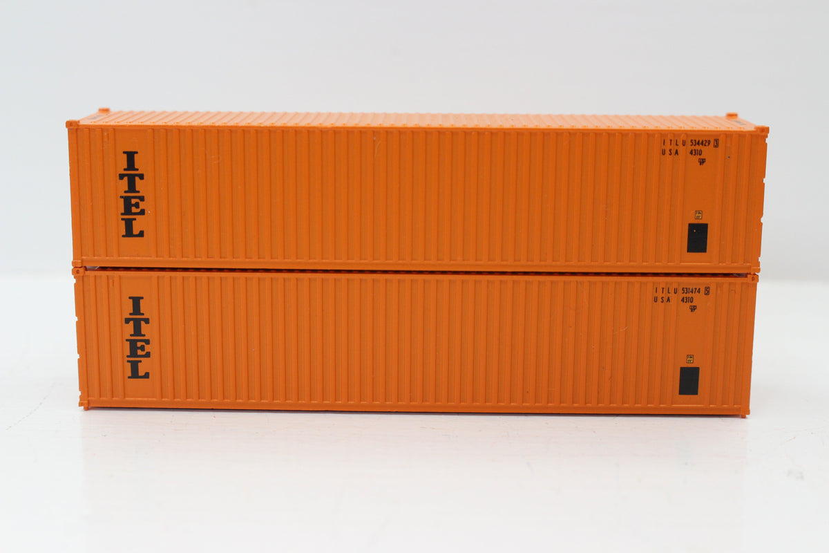 ITEL 40' Standard height (8'6")  3-P-42-P-3 Panel side square corrugations containers.  JTC # (405607) exact product view 1