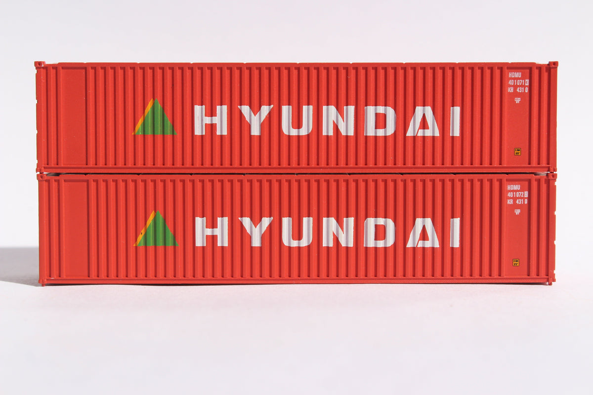 HYUNDAI (early) 40' Std. Height 2-P-44-P-2 'Square Corrugated' side containers JTC # (405557) exact product view 1