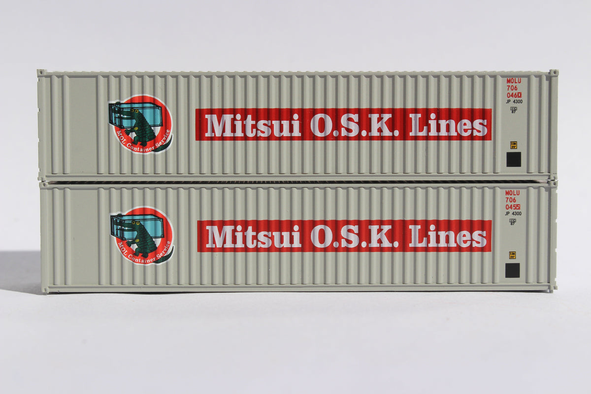 MITSUI O.S.K. LINES (MOL) - JTC # 405522 40' Standard height (8'6") corrugated PANEL side steel containers (405522) exact product view 1
