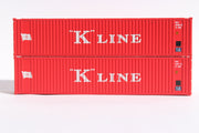 K-LINE (early) Set#2 40' Std. Height 2-P-44-P-2 'Square Corrugated' side containers JTC # (405571) exact product view 2