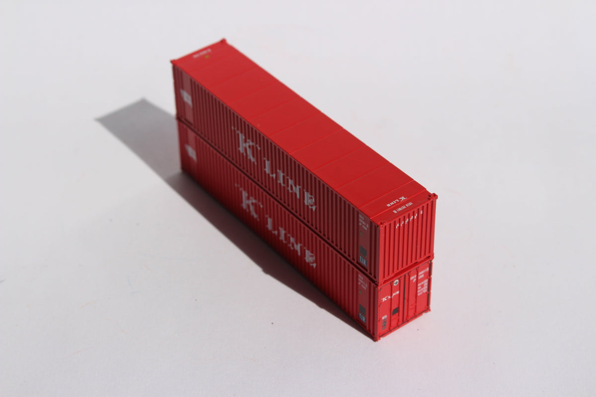 K-LINE (early) Set#2 40' Std. Height 2-P-44-P-2 'Square Corrugated' side containers JTC # (405571) exact product view 1