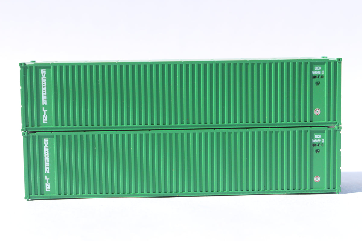 EVERGREEN (early) 40' Std. Height 2-P-44-P-2 'Square Corrugated' side containers JTC # (405554) exact product view 1