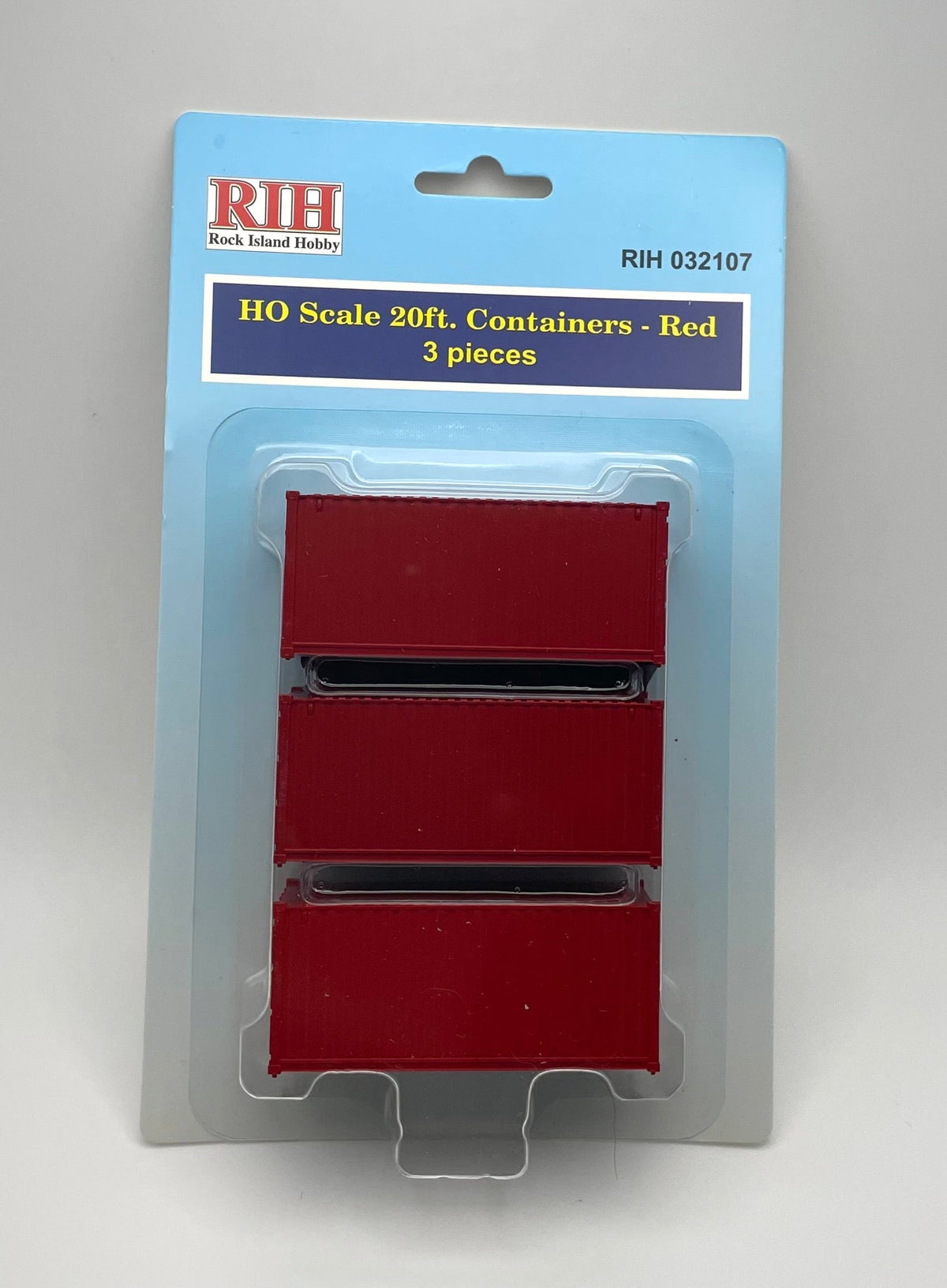 Rock Island Hobby HO 032107 20' Container, Red (3-Pack) — exact product view