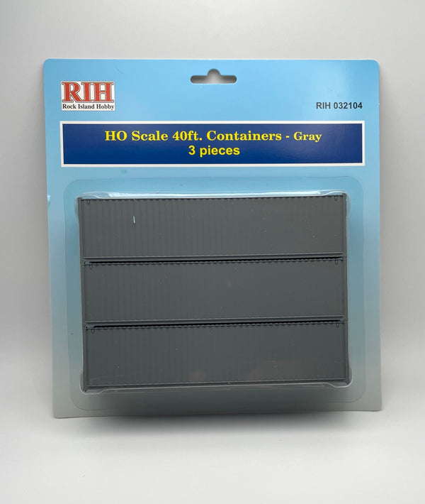 Rock Island Hobby HO 032104 40' Container, Gray (3-Pack) — exact product view