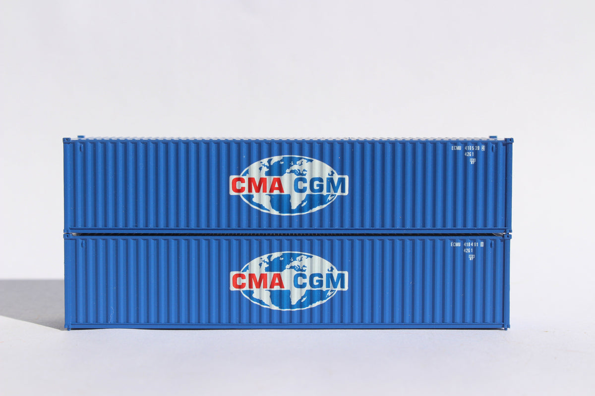CMA CGM (Globe logo) JTC # 405305 40' Standard height (8'6") corrugated side steel containers (405305) exact product view 1