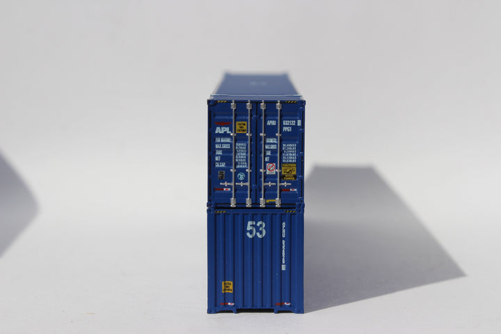 APL large logo set #2, "No Lift" Ocean 53' N Containers with IBC castings at 53' corner. JTC # (535081) exact product view 1