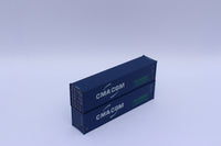 CMA CGM 40' HC, offset logo with green eco container - bamboo flooring box. JTC# (405067) exact product view 4