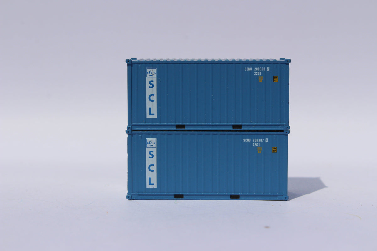 Safmarine (sealand) and CMBT Lines faded (SCMU) 20' Std. height containers with Magnetic system, Corrugated-side. JTC-205326 (205326) exact product view 1