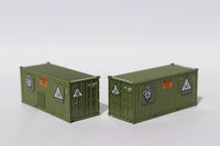 "VS" USMC (FMF) Fleet Marine Forces Storage container-Olive,  MILITARY SERIES 20' Std. height (SINGLE) container with Magnetic system, JTC-205706 (205706) exact product view 4