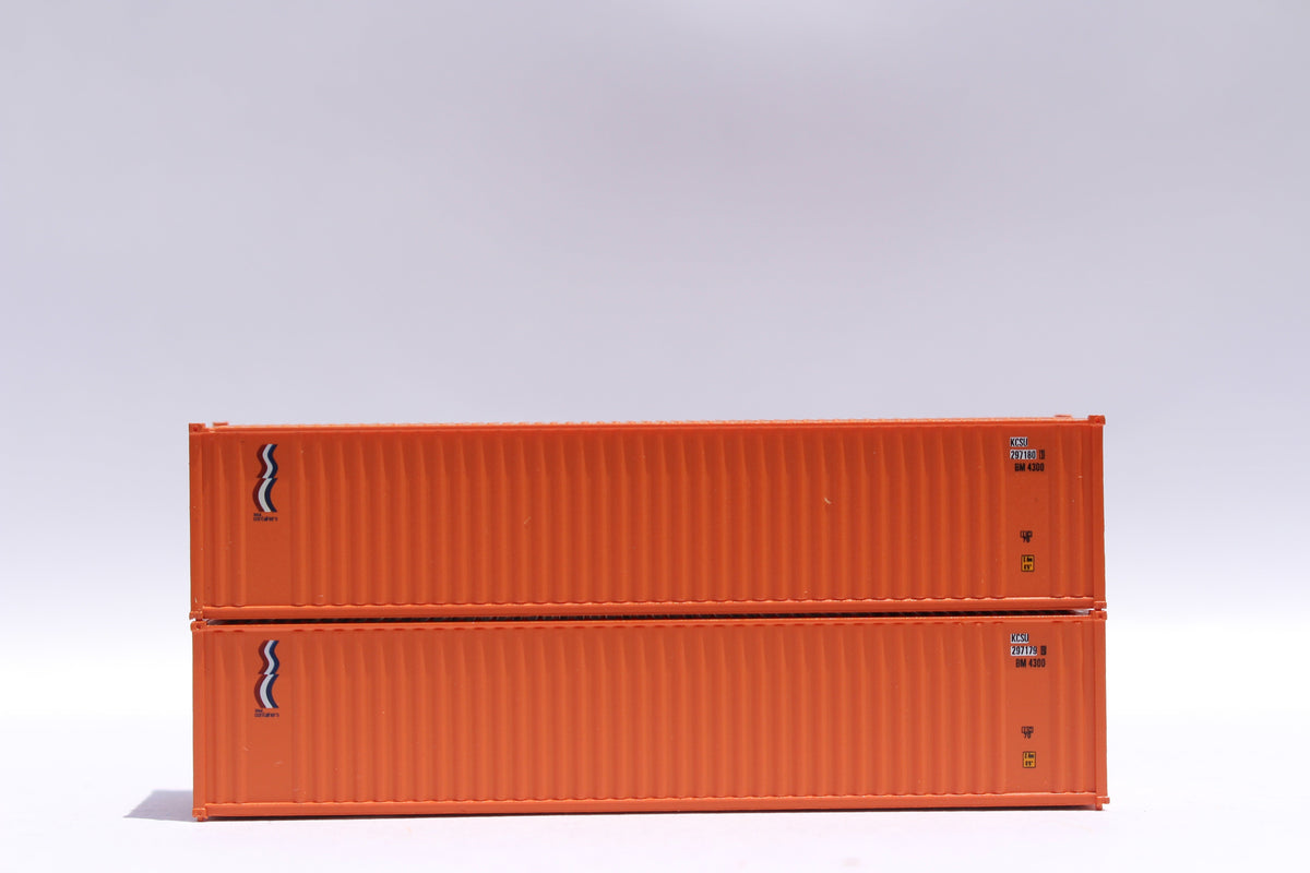KCS (ex-Sea Containers) 40' Standard height (8'6")  2-P-44-P-2 Panel side standard wave corrugations containers. JTC # (405505) exact product view 1