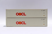 OOCL large logo 40' Standard height (8'6")  2-P-44-P-2 Panel side standard wave corrugations containers. JTC # (405504) exact product view 2
