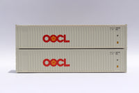 OOCL large logo 40' Standard height (8'6")  2-P-44-P-2 Panel side standard wave corrugations containers. JTC # (405504) exact product view 2