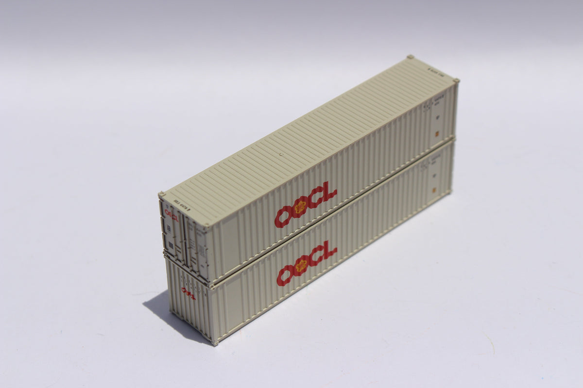 OOCL large logo 40' Standard height (8'6")  2-P-44-P-2 Panel side standard wave corrugations containers. JTC # (405504) exact product view 1
