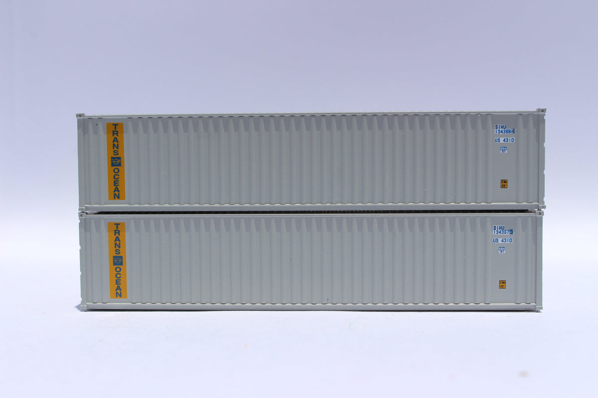 TransOcean (ex-US Lines) 40' Standard height (8'6")  2-P-44-P-2 Panel side standard wave  corrugations containers. JTC # (405524) exact product view 1
