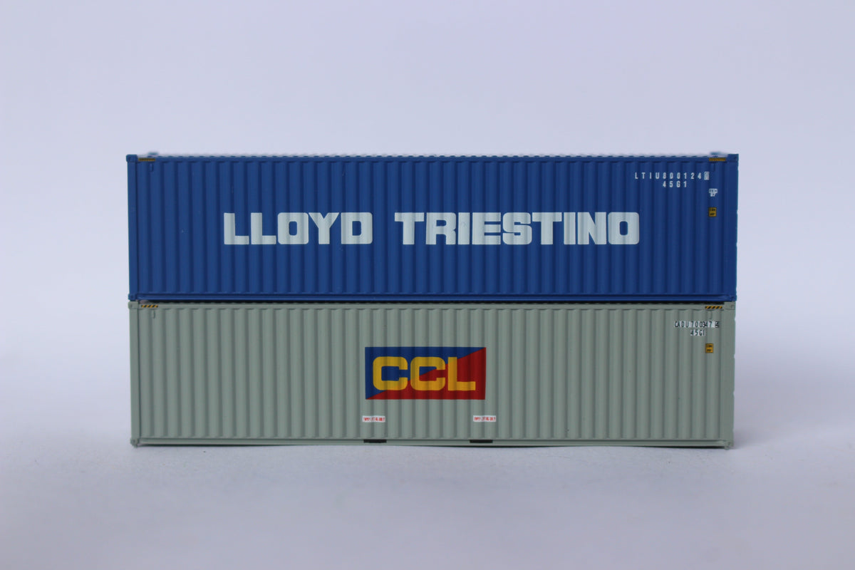 Llyod Triestino and (CCL) Costa Container Line MIX PACK 40' HIGH CUBE containers with Magnetic system, Corrugated-side. JTC# (405808) exact product view 1