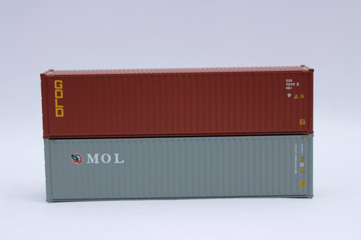 GOLD and MOL, MIX PACK 40' HIGH CUBE containers with Magnetic system, Corrugated-side. JTC# (405804) exact product view 1