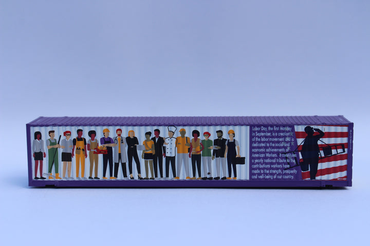 "VS" Labor Day - Purple- 48' HIGH CUBE corrugated container with Magnetic system. JTC# (485030) exact product view 1