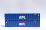 APL (large logo) Set #1 48' HC 3-42-3 corrugated containers with Magnetic system, FIRST TIME IN N SCALE. JTC # (485004) exact product view 1