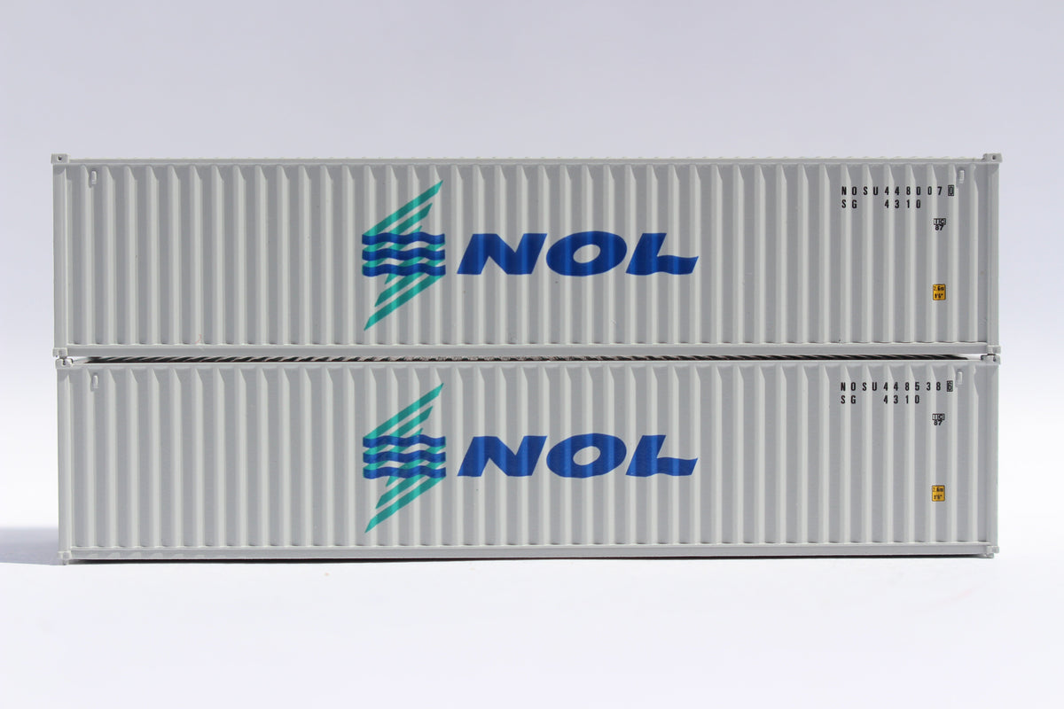 NOL Neptune Orient Lines - 40' Standard height (8'6") corrugated side steel containers. JTC # (405343) exact product view 1