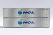 NOL Neptune Orient Lines - 40' Standard height (8'6") corrugated side steel containers. JTC # (405343) exact product view 1