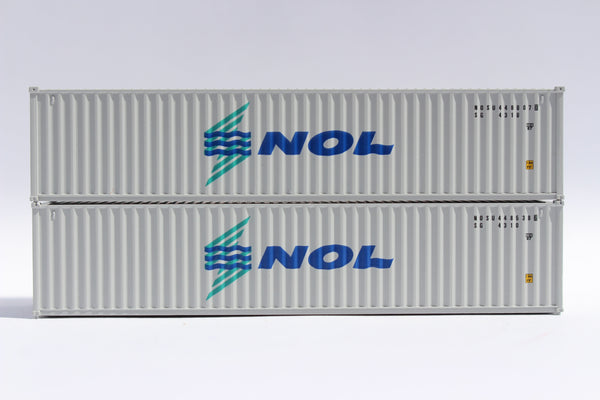 NOL Neptune Orient Lines - 40' Standard height (8'6") corrugated side steel containers. JTC # (405343) exact product view 1