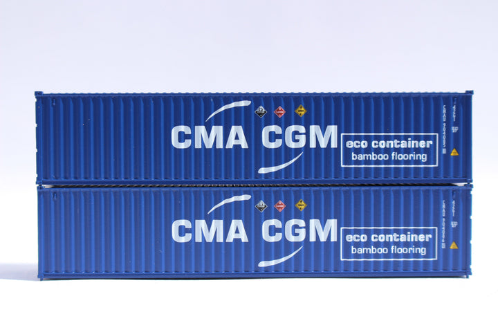 CMA CGM (CMAU) HAZARD STICKERS - 40' Standard height (8'6") corrugated side steel container,  JTC # (405346) exact product view 1