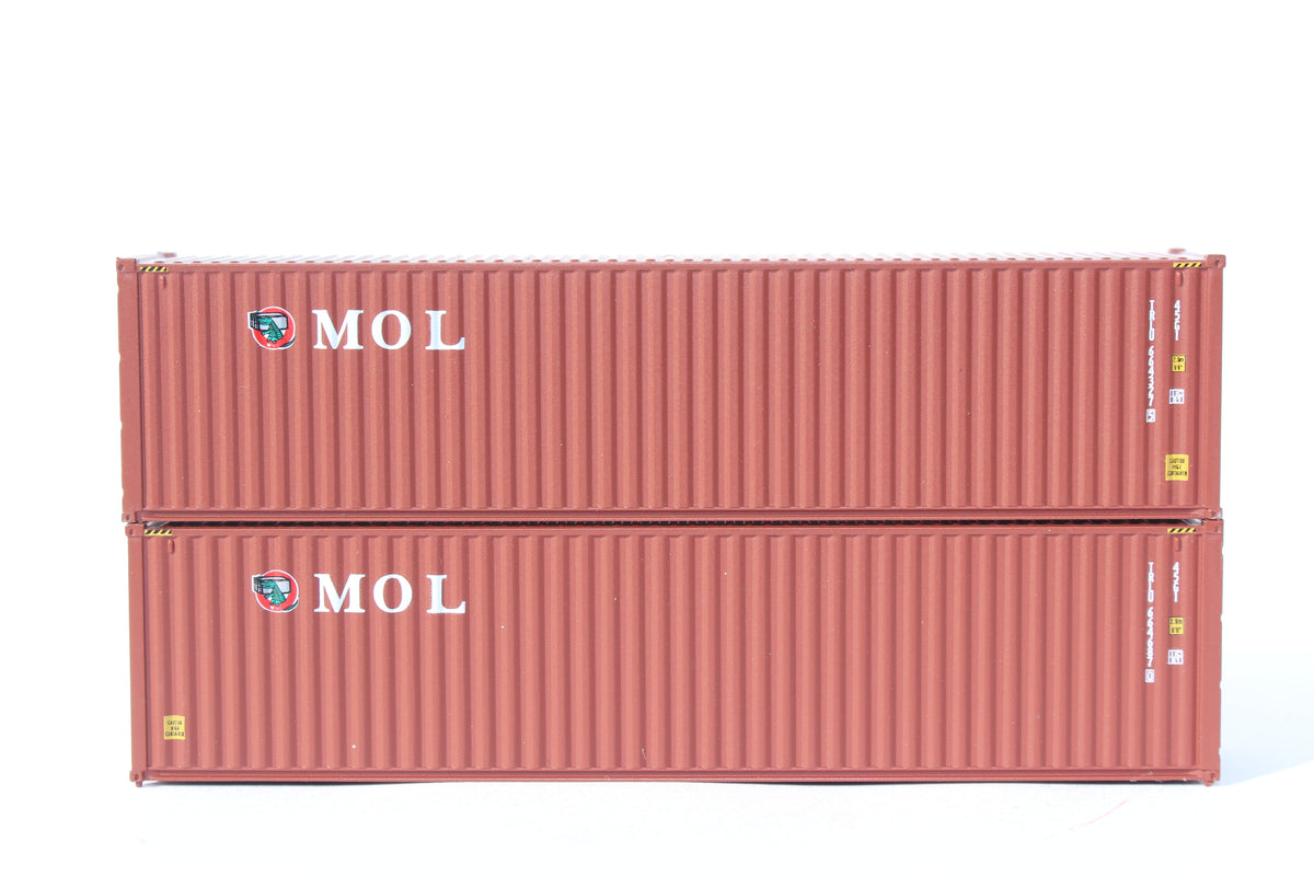 MOL Initials brown container (TRLU, TransAmerica, TAL, Trition)-  40' HC corrugated PANEL side steel containers. JTC # (405143) exact product view 1