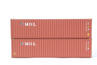 MOL Initials brown container (TRLU, TransAmerica, TAL, Trition)-  40' HC corrugated PANEL side steel containers. JTC # (405143) exact product view 2
