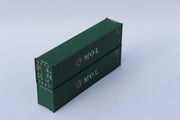 MOL Green-W/ GATOR logo– 40' HIGH CUBE containers with Magnetic system, Corrugated-side. JTC # (405149) exact product view 3