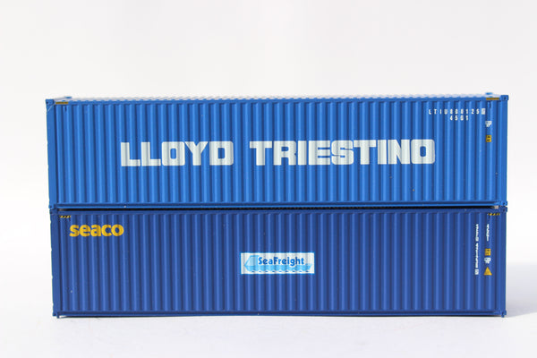 MIX PACK - SEACO/SeaFreight & Lloyd Triestino 40' HIGH CUBE containers with Magnetic system, Corrugated-side. JTC# (405812) exact product view 1