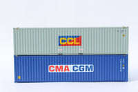 CCL & CMA CGM MIX PACK 40' HIGH CUBE containers with Magnetic system, Corrugated-side. JTC# (405801) exact product view 1