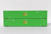 EMP - 'centered logo' green 53' HIGH CUBE 8-55-8 corrugated containers with stackable Magnetic system. JTC # (537026) exact product view 1