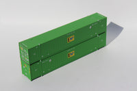 EMP - 'centered logo' green 53' HIGH CUBE 8-55-8 corrugated containers with stackable Magnetic system. JTC # (537026) exact product view 3