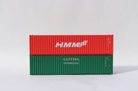 HMM (3 wave logo) and Captial, MIX PACK 40' HIGH CUBE containers with Magnetic system, Corrugated-side. JTC# (405803) exact product view 1