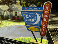 Woodland Scenics BR5877 actual O scale Moonlite Motor Court – Built & Ready 2