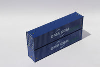 CMA CGM 40' HC, Centered logo with green eco container - bamboo flooring box. JTC# (405105) exact product view 2