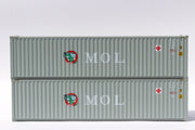 MOL GRAY-W/ GATOR and Hazard sticker logo– 40' HIGH CUBE containers with Magnetic system, Corrugated-side. JTC # (405052) exact product view 2