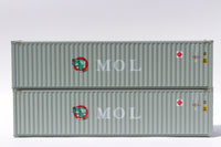 MOL GRAY-W/ GATOR and Hazard sticker logo– 40' HIGH CUBE containers with Magnetic system, Corrugated-side. JTC # (405052) exact product view 2