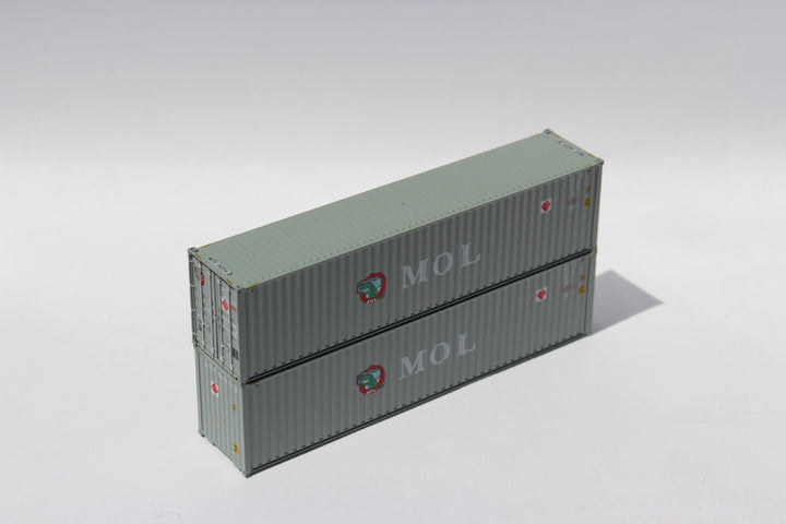 MOL GRAY-W/ GATOR and Hazard sticker logo– 40' HIGH CUBE containers with Magnetic system, Corrugated-side. JTC # (405052) exact product view 1