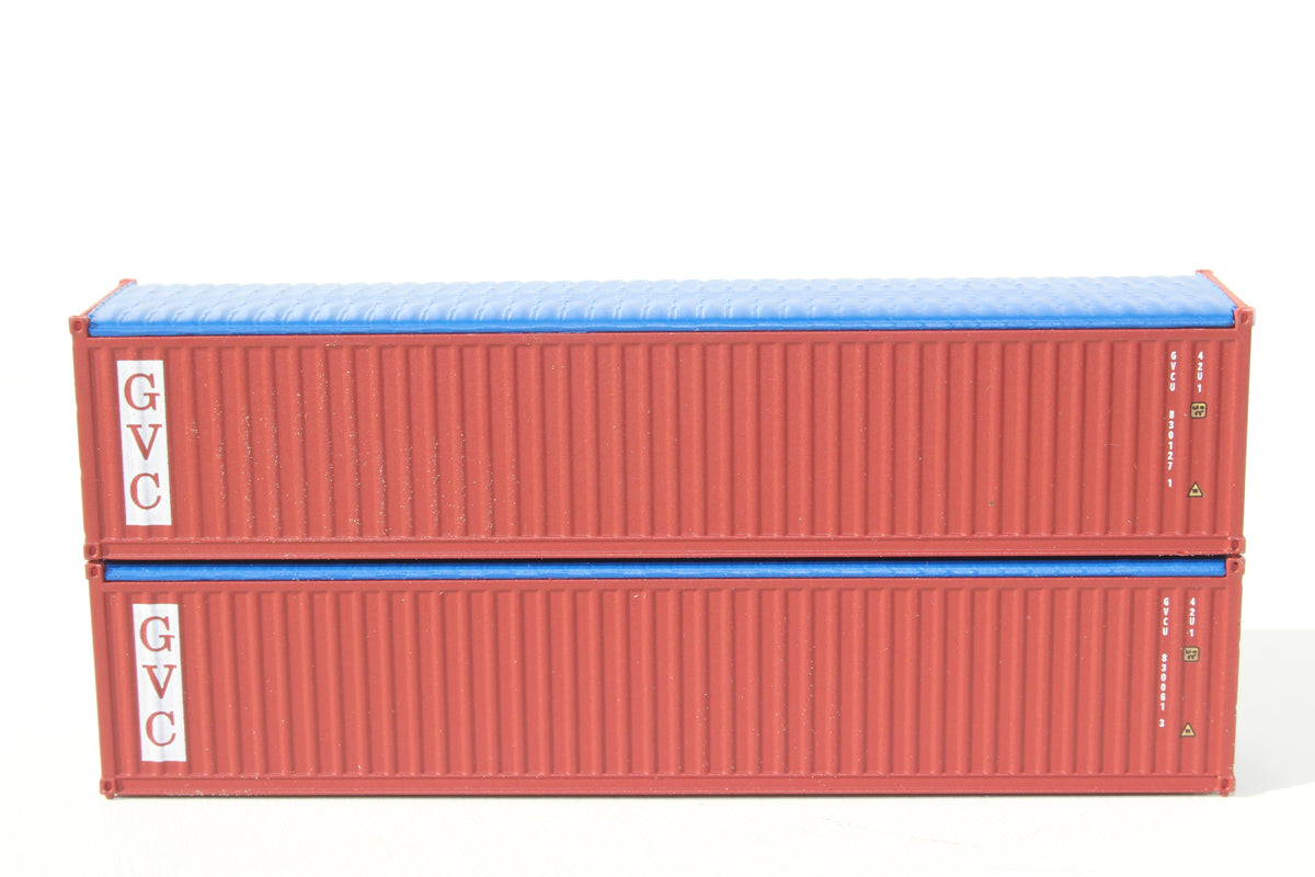 GVC (brown) 40' Canvas/Open top container N scale - corrugated sides - JTC# 402002 SOLD OUT (402002) exact product view 1