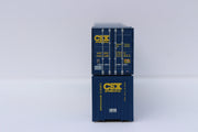 CSX Intermodal (boxcar logo) 53' HIGH CUBE 8-55-8, Set #3 corrugated containers with Magnetic system. JTC # (537095) exact product view 2