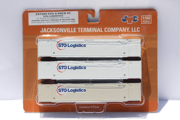 STG Logistics variety pack w/XPO patch 53' HIGH CUBE 8-55-8 Set # 1 corrugated containers. JTC # (537104) exact product view 1