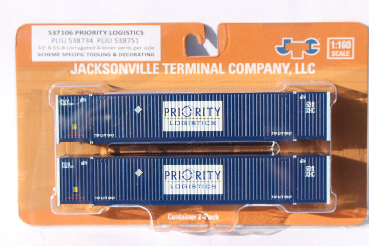 Priority Logistics 53' HIGH CUBE 8-55-8 corrugated containers with Magnetic system. JTC # (537106) exact product view 1