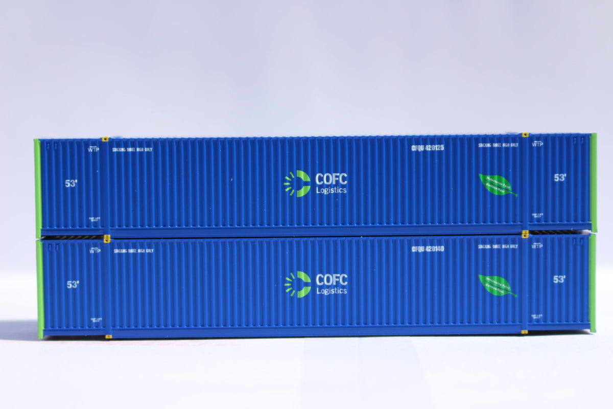 COFC Logistics - leaf logo (Green 53' End Post) 53' HIGH CUBE 8-55-8 corrugated containers with Magnetic system. JTC # (537100) exact product view 1